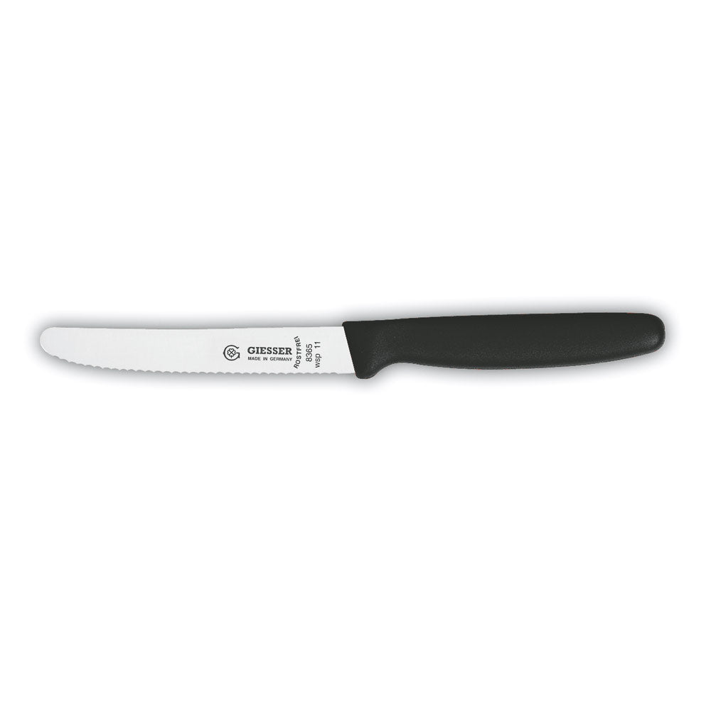 Allzweckmesser - Klinge 11 cm (Wellenschliff) - Schwarz
