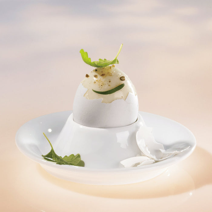 Porzellan-Eierbecher mit Ablage - Ø 11,2 x 2,9 cm