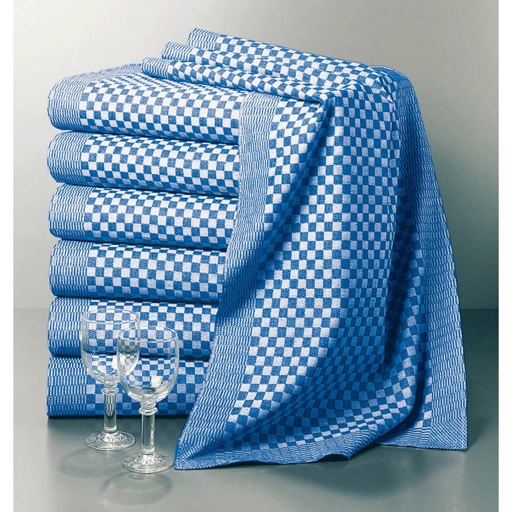 Grubentuch schwer 100 x 50 cm - blau-weiß (100% Baumwolle)