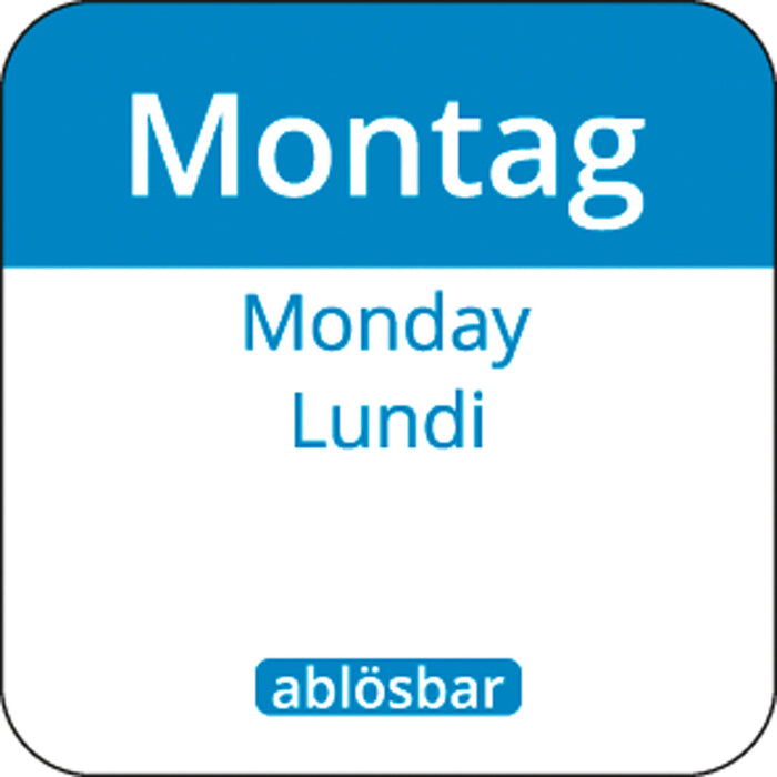 Tages-Etiketten 1" ablösbar - "Montag" (1.000 Stück)