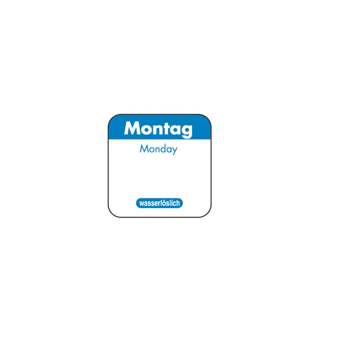 Tages-Etiketten 1" wasserlöslich - "Montag" (1.000 Stück)