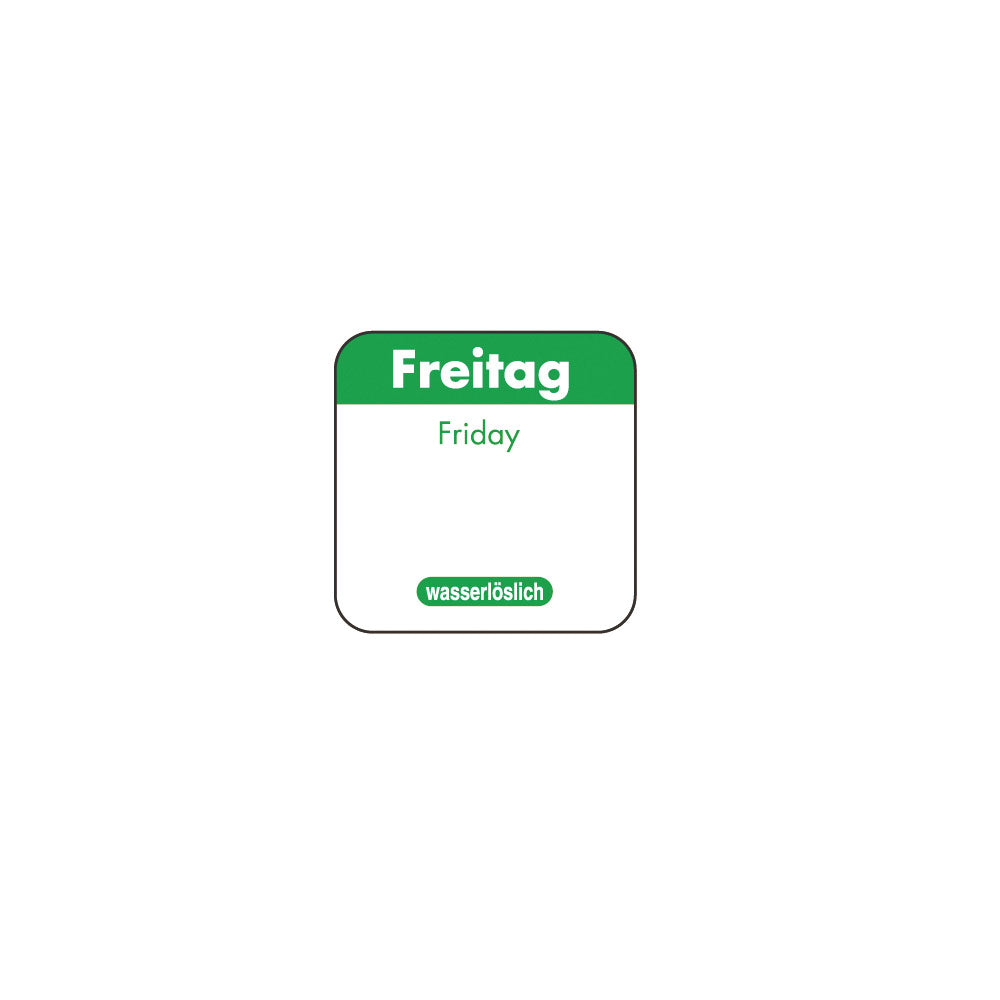 Tages-Etiketten 1" wasserlöslich - "Freitag" (1.000 Stück)