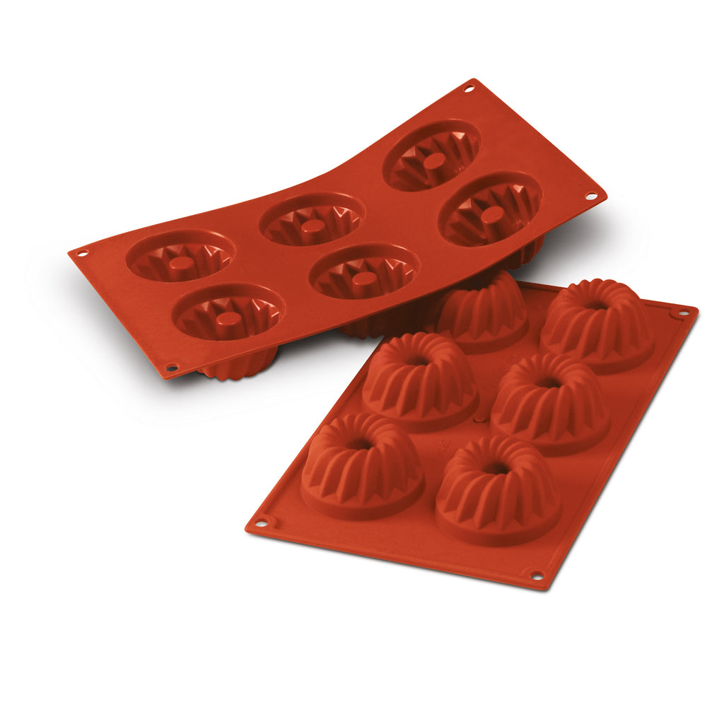 Silikon-Backform f. 6x Gugelhupf - Ø 7,5 x 4 cm