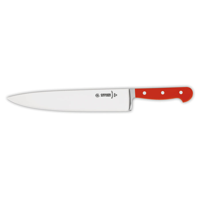 Geschm. Kochmesser breit 25 cm - POM-Griff Rot