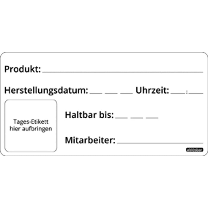 Kombi-Etiketten ablösbar - für Tages-Etikett (500 Stück)