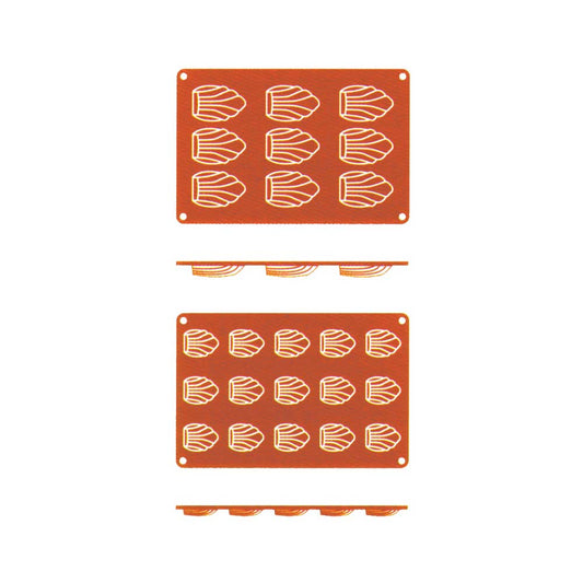 Backmatte "Madeleine" Silikon 30 x 17,5 cm - 15 Formen à 4,4 x 3,4 x 1 cm