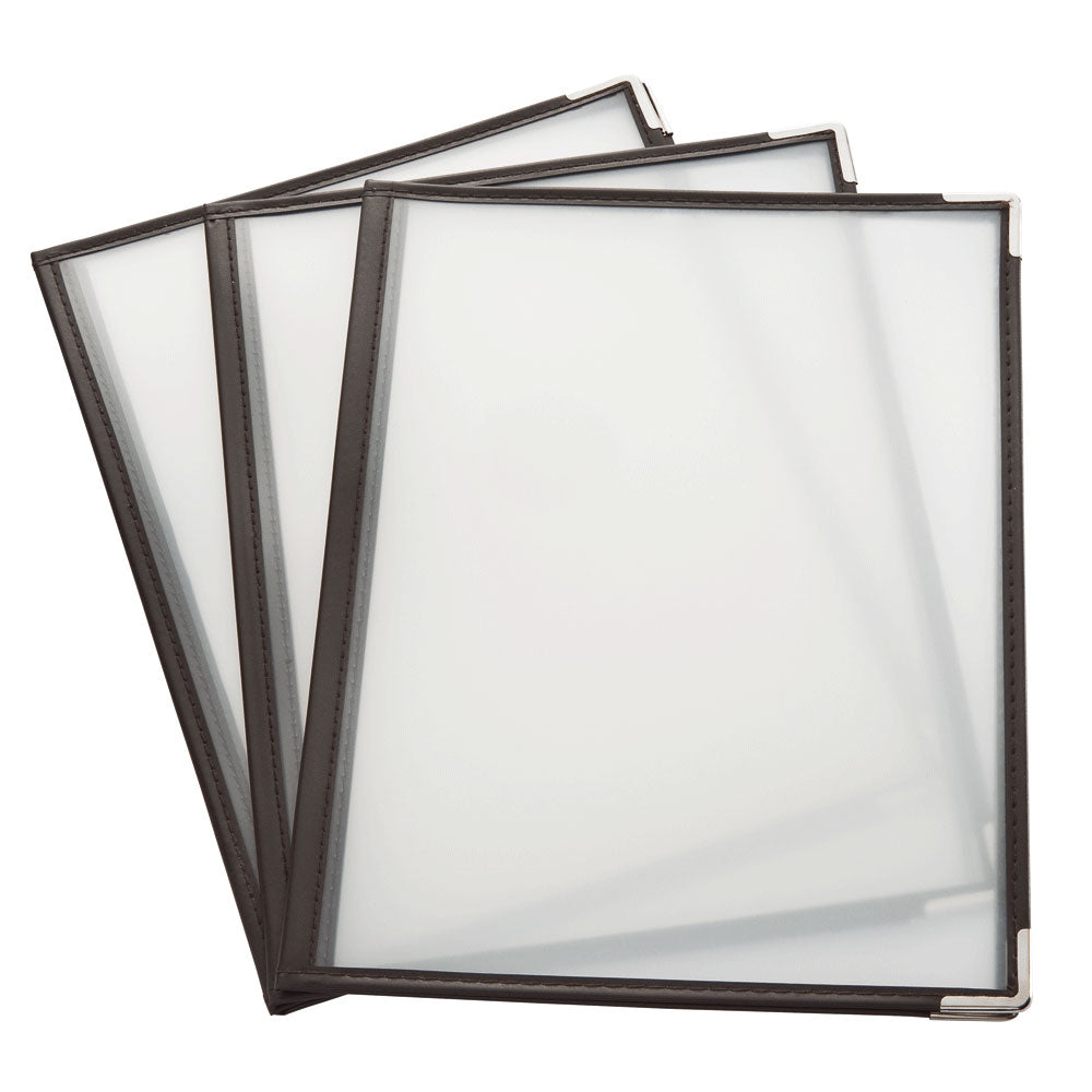 CRYSTAL Speisekarten 2-teilig - 3 Stück (Klappkarte transparent DIN A4)