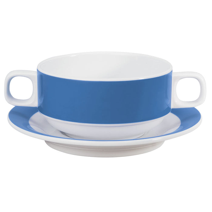 COLOURS Suppen-Obere Henkel - Inhalt 28 cl (stapelbar) - Blue