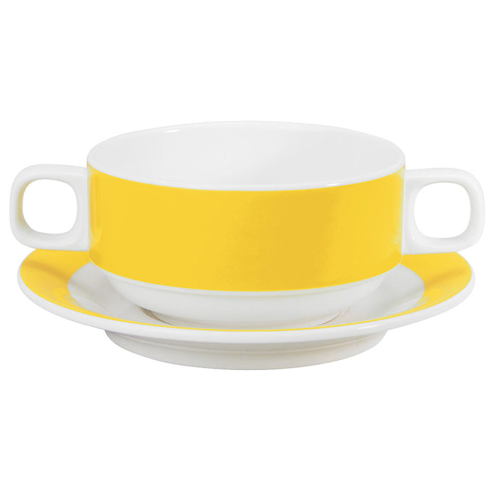 COLOURS Suppen-Obere Henkel - Inhalt 28 cl (stapelbar) - Yellow