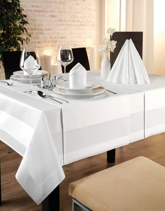 TESSIN Tischdecke glatt - Ø 240 cm - Weiß