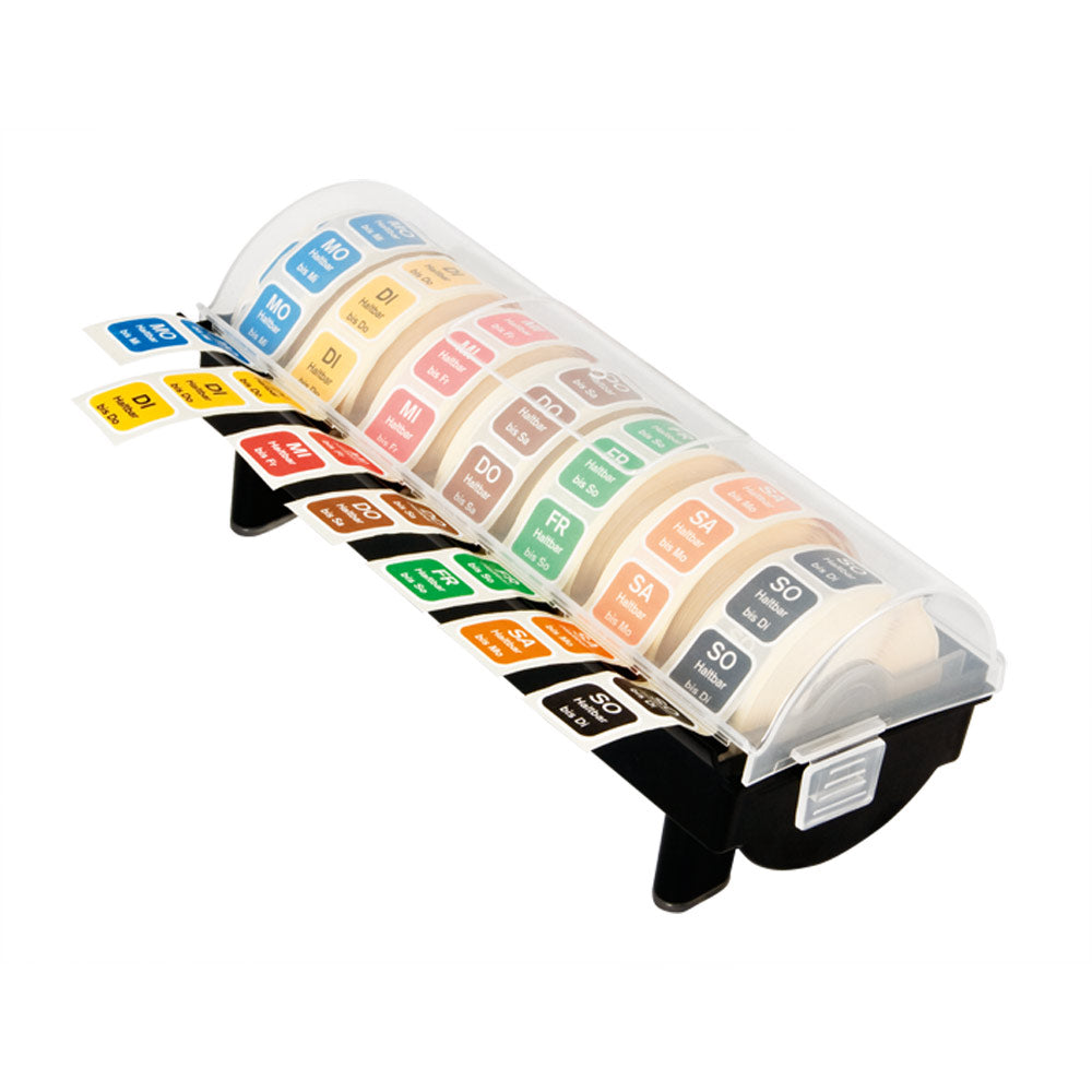 Etiketten-Spender inkl. Haltbarkeitsetiketten (7*250 Stück)