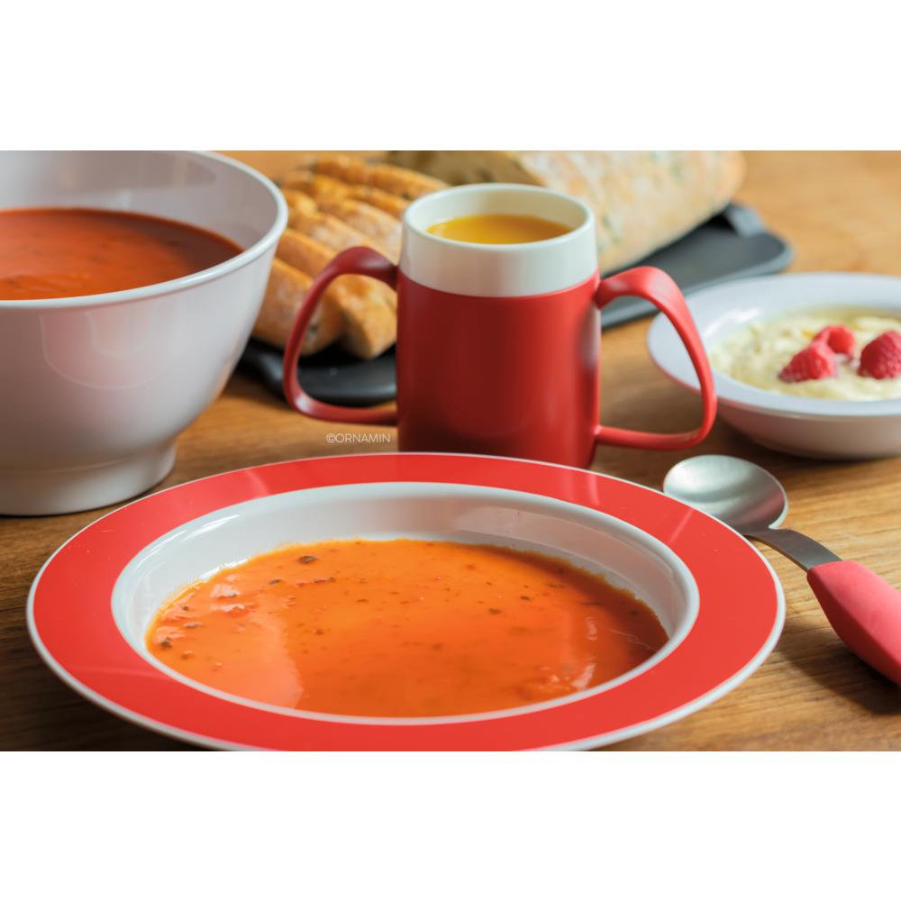 MODELL 921 - VITAL Teller, Menü- Ø 27 x 3 cm - Rand Rot (SAN-Kunststoff)