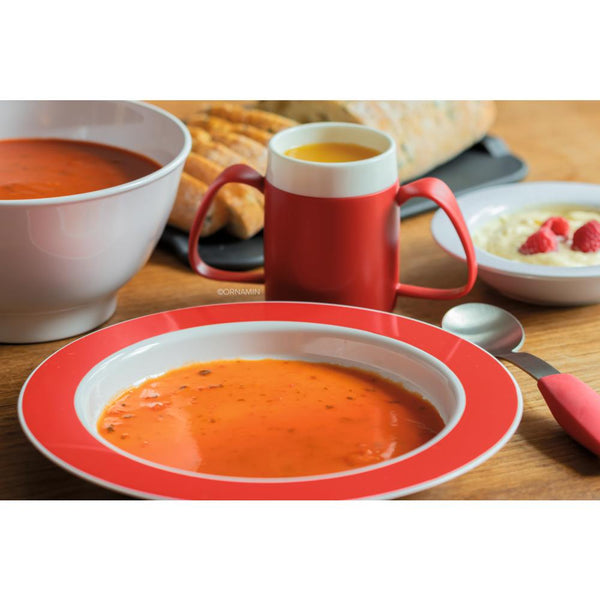 MODELL 921 - VITAL Teller, Menü- Ø 27 x 3 cm - Rand Rot (SAN-Kunststoff)