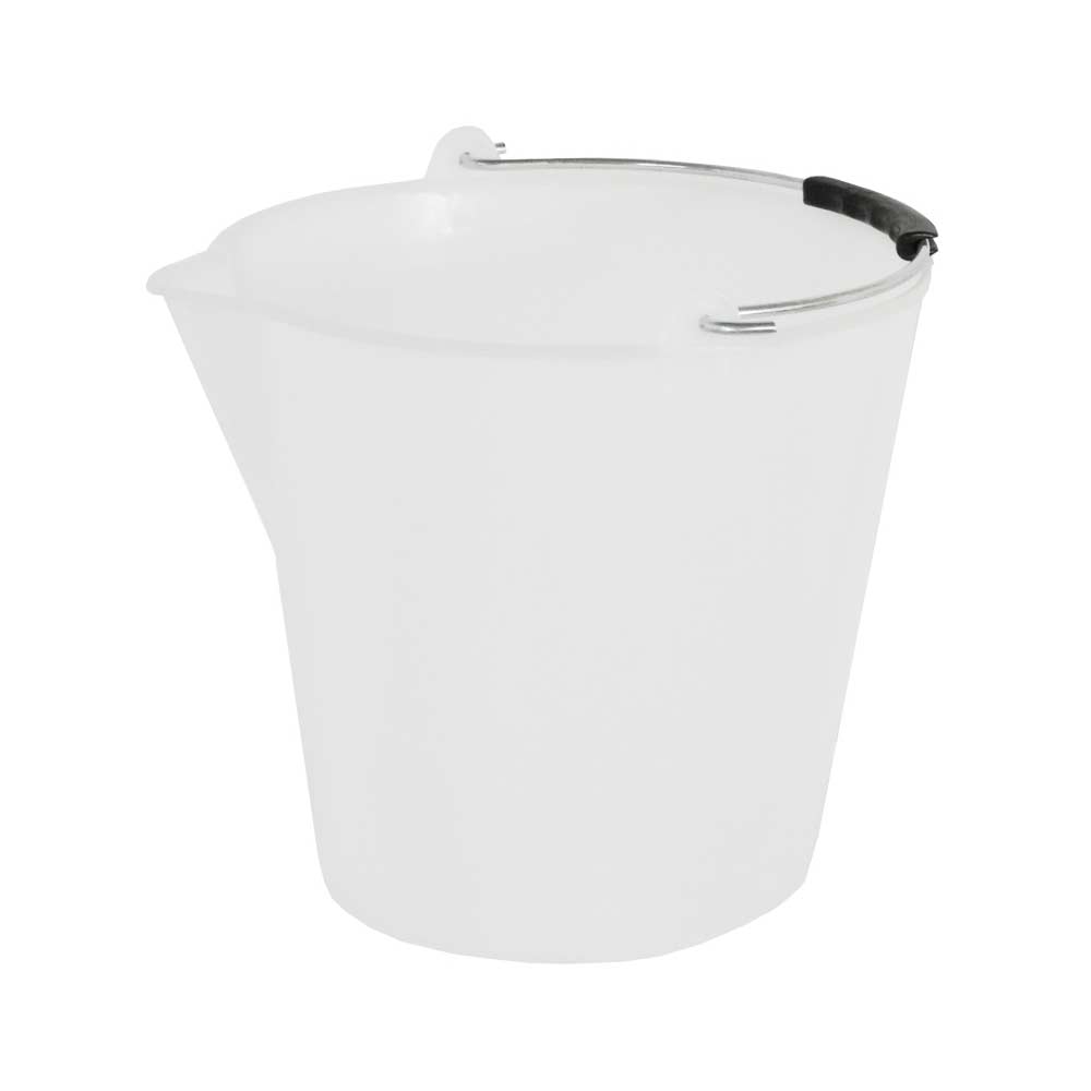 Eimer 12 l mit Ausguss - PE-Kunststoff weiß