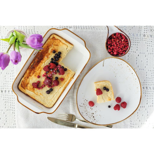 PINTAR Schüssel - 125 cl - (Ø 22 x 6,65 cm) - Weiß mit braunen Punkten