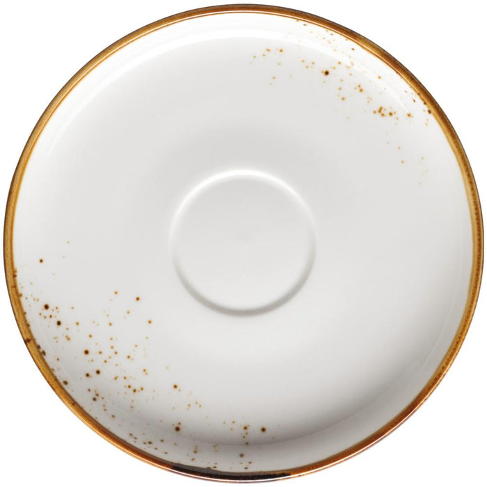 PINTAR Kaffee-Untertasse - (Ø 14 cm) - Weiß mit braunen Punkten