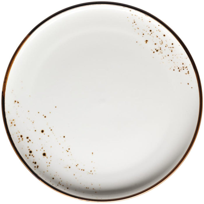 PINTAR Dessertteller - (Ø 22,5 cm) - Weiß mit braunen Punkten