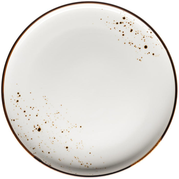 PINTAR Menüteller - (Ø 27 cm) - Weiß mit braunen Punkten