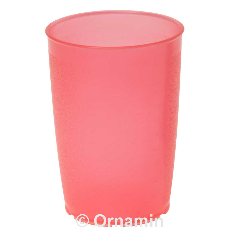 MODELL 805 Becher 250 ml - Ø 7,3 x 10 cm - Rot-Transparent (PP)