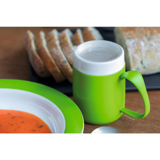 MODELL 206 - THERMO Henkelbecher 32 cl - Ø 8,1 x 10,9 cm - Grün-Weiß