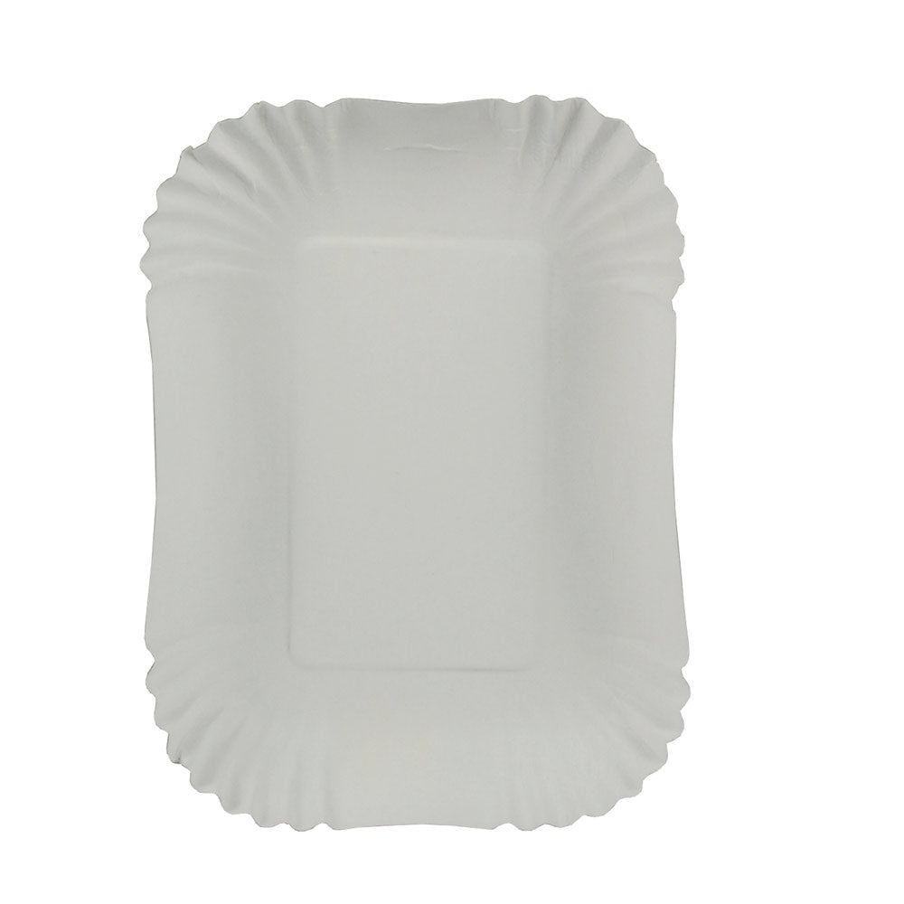 Schalen Pappe eckig 13 x 17,5 x 3 cm - Weiß beschichtet (1000 Stück)