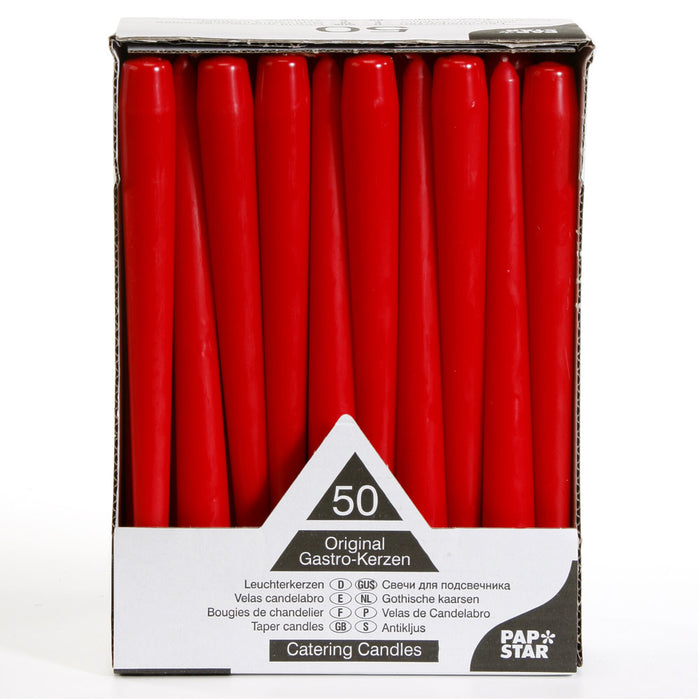 Leuchterkerzen Ø 2,2 x 25 cm - Rot (2 x 50 Stück)