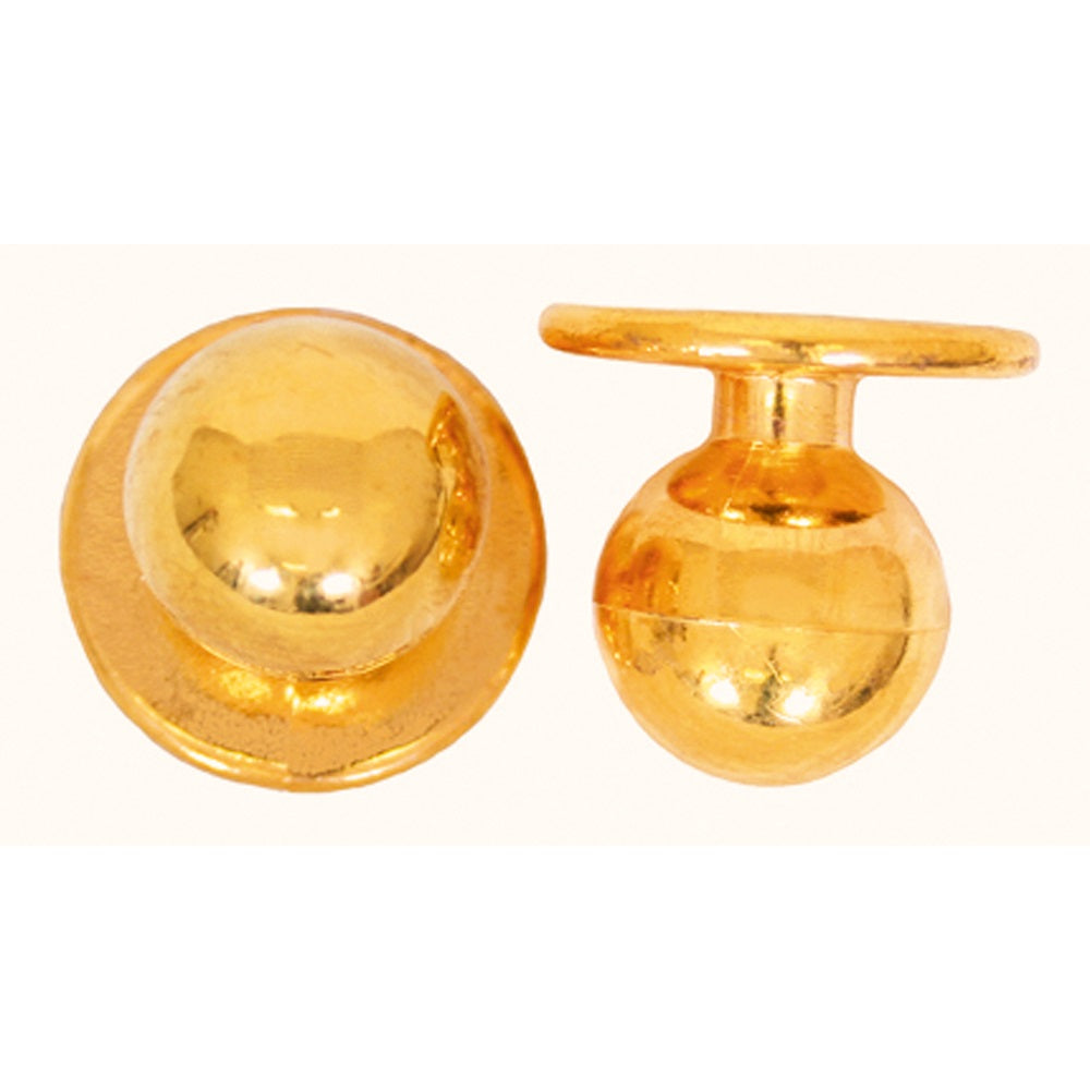 Kugelknöpfe metallfarben - gold (12 Stück)