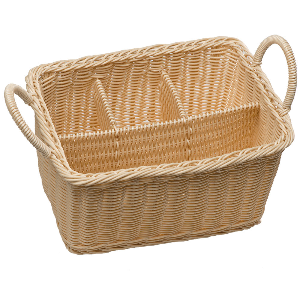ECONOMIC Besteck- / Serviettenkasten (4-fach) - PP-Rattan - Natur