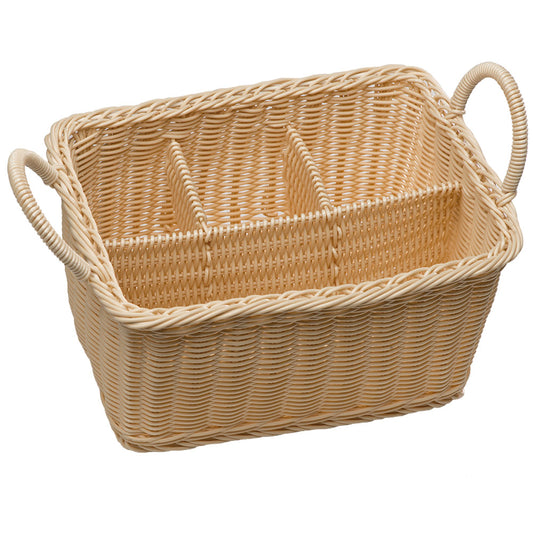 ECONOMIC Besteck- / Serviettenkasten (4-fach) - PP-Rattan - Natur
