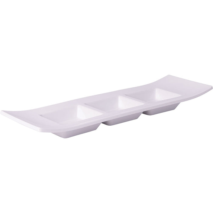 CASUAL Dip-Platte 3-fach, 29 x 9 x 3 cm, Melamin - Weiß