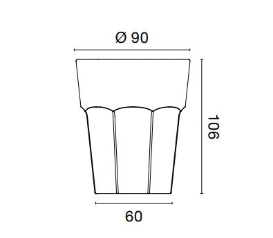 COCKTAIL Trinkbecher - 40 cl - (Ø 9 x 10,6 cm) - PC - Klar
