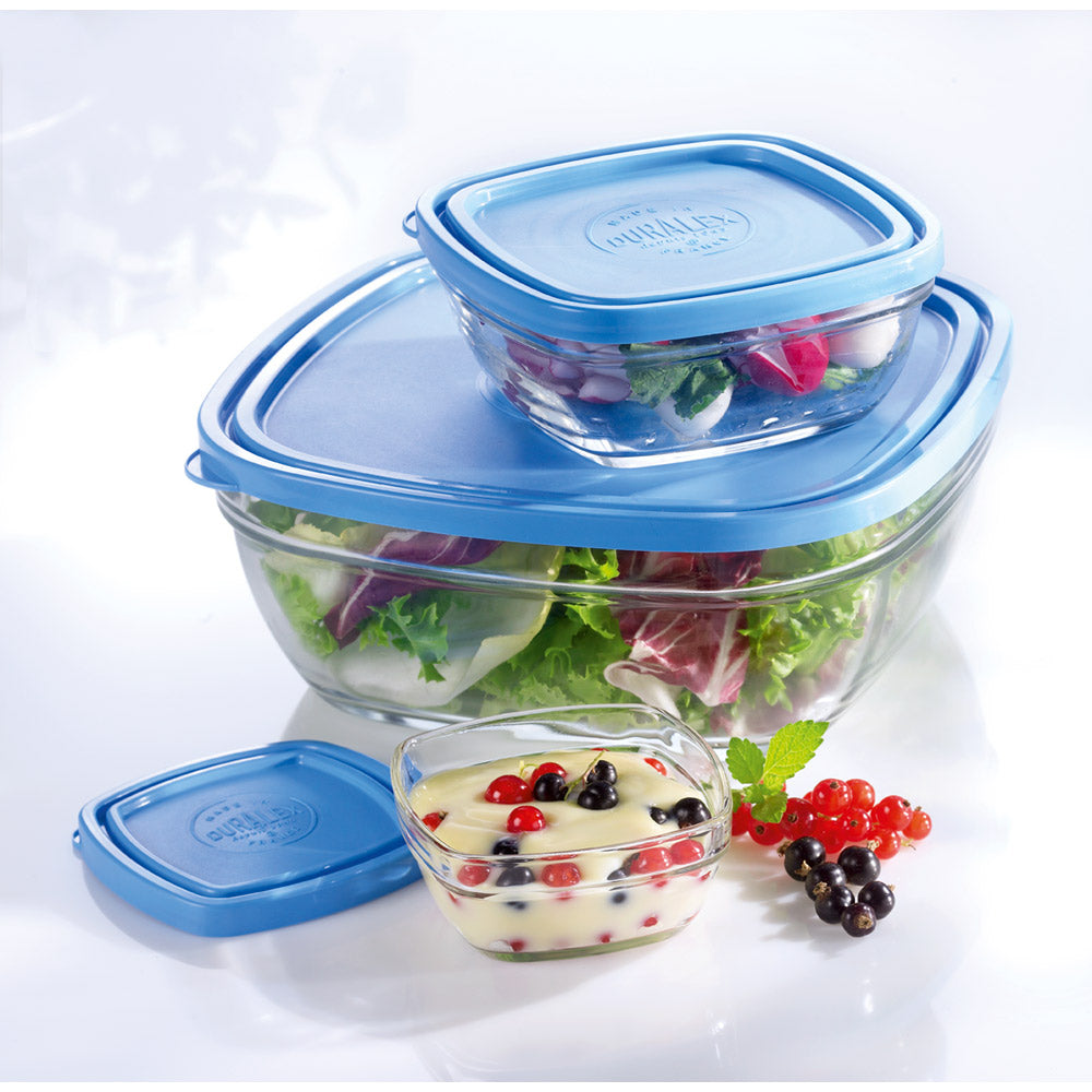 Deckel PE blau für "Lys Carré" Glasschüssel - 17 x 17 x 6,7 cm