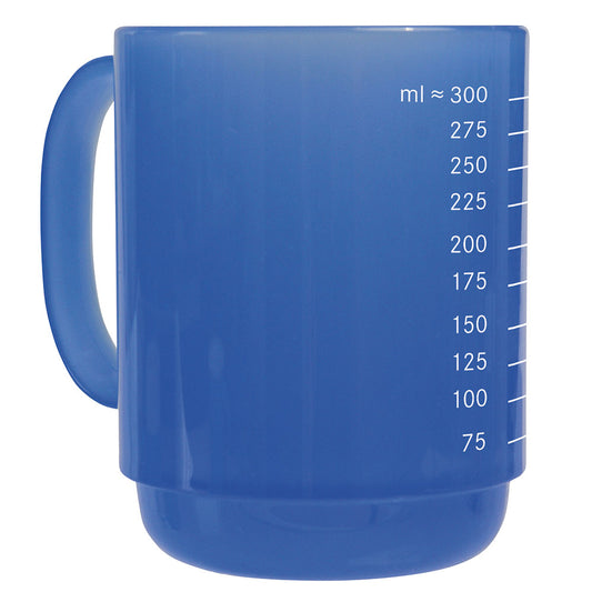 MODELL 510 Henkelbecher skaliert 38 (Nutzinhalt 30 cl) cl - Ø 7,9 x 10,cm - Blau (PP)