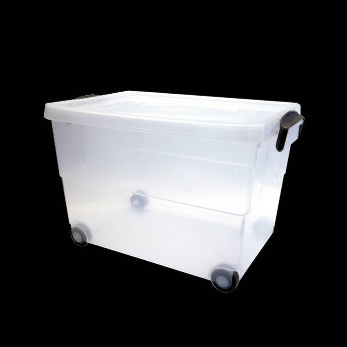 Transportbox 59 x 40 x 38 cm (60 l) - PP transparent - fahrbar