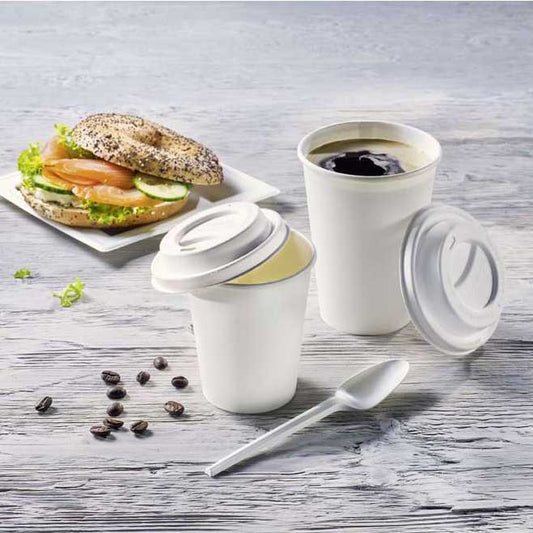 NATURAL Deckel kompostierbar - für Becher 300 ml (50 Stück)