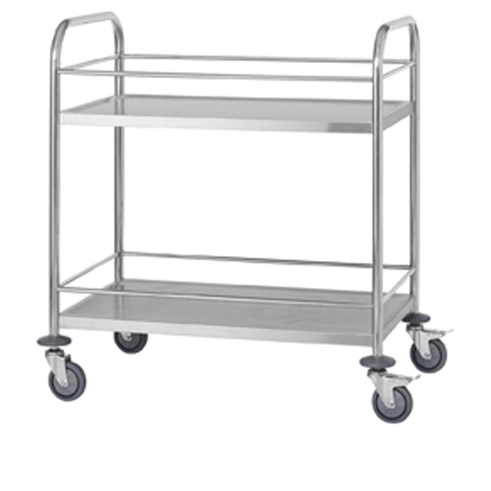 Servierwagen - 2 Böden (mit Reling) - 150 kg TK, Größe 86 x 54 x 94