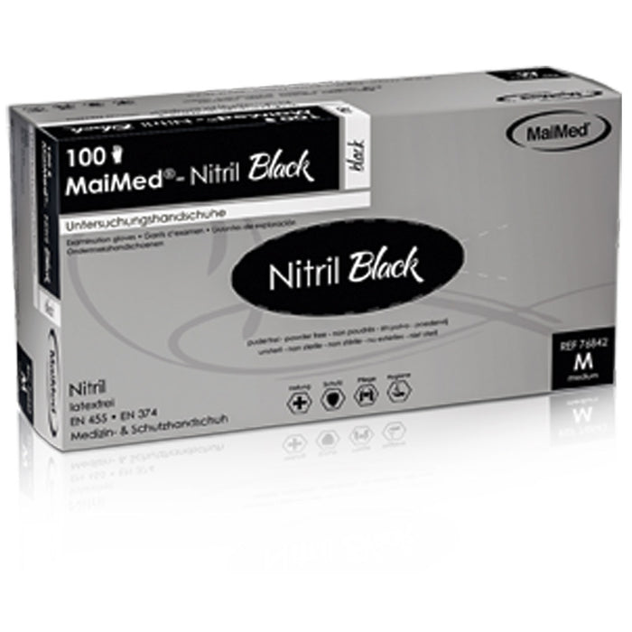 Nitril-Einmalhandschuhe, schwarz ungepudert - Größe XL (100 Stück)