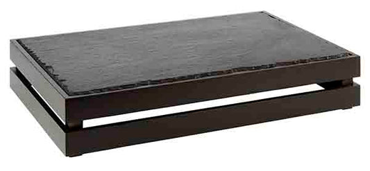 Holzkiste 55,5 x 35 x 10,5 cm (zu GN 1/1) - Akazie schwarz