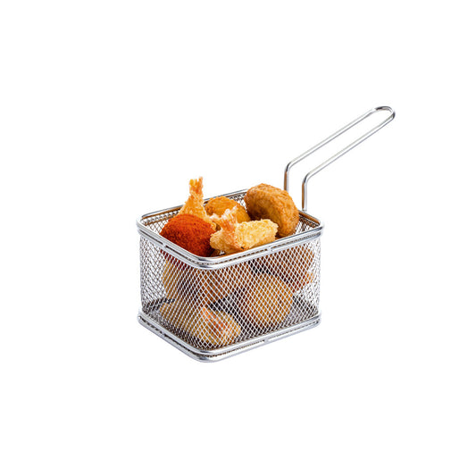 SNACK-HOLDER - Servier-Frittierkorb 9,5 x 8 x 6,5 cm - Grifflänge 8 cm