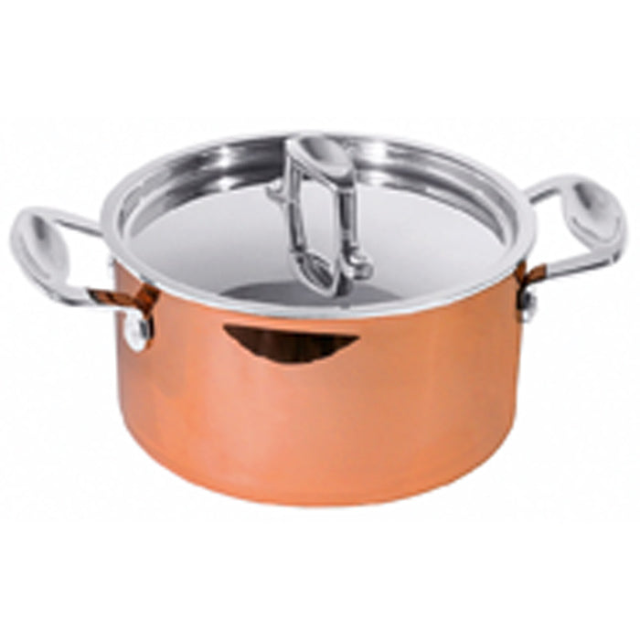 CUISINE Fleischtopf Ø 20 x 11,5 cm - 3 Ply-Kupfer (mit Deckel)