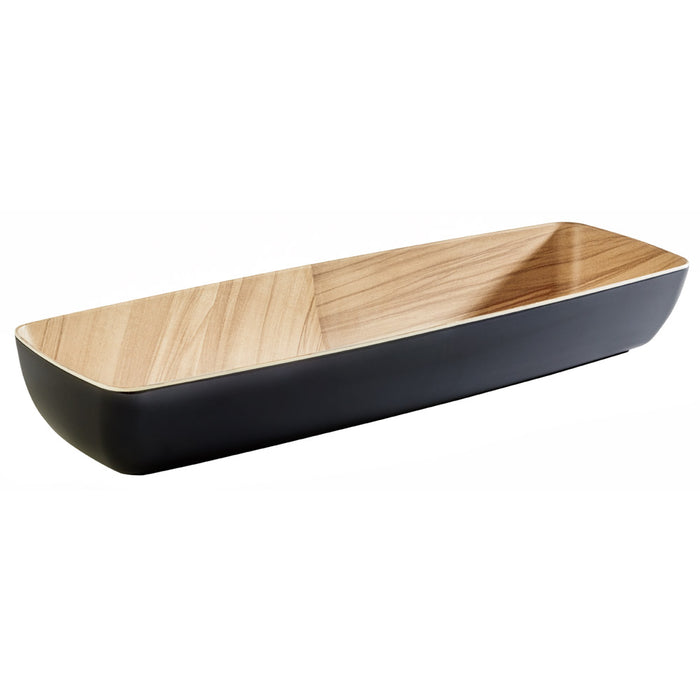 FRIDA Schüssel GN 2/4 - 53 x 16,2 x 7,5 cm - Melamin - Holz/Schwarz