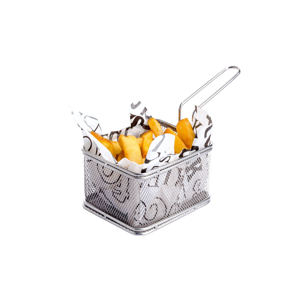 SNACK-HOLDER - Servier-Frittierkorb 12 x 10 x 8 cm - Grifflänge 8,5 cm