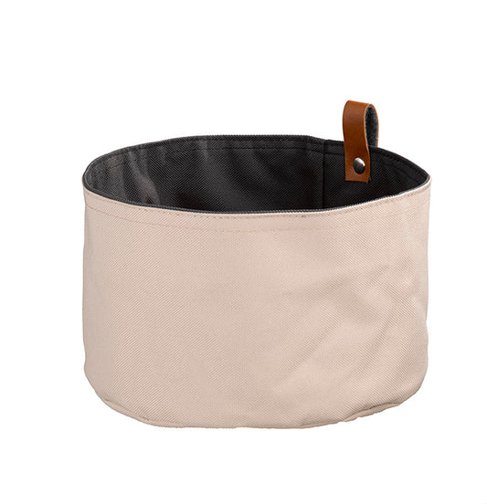 Brottasche beige/schwarz - Kunstfaser - Ø 20 x 13,5 cm