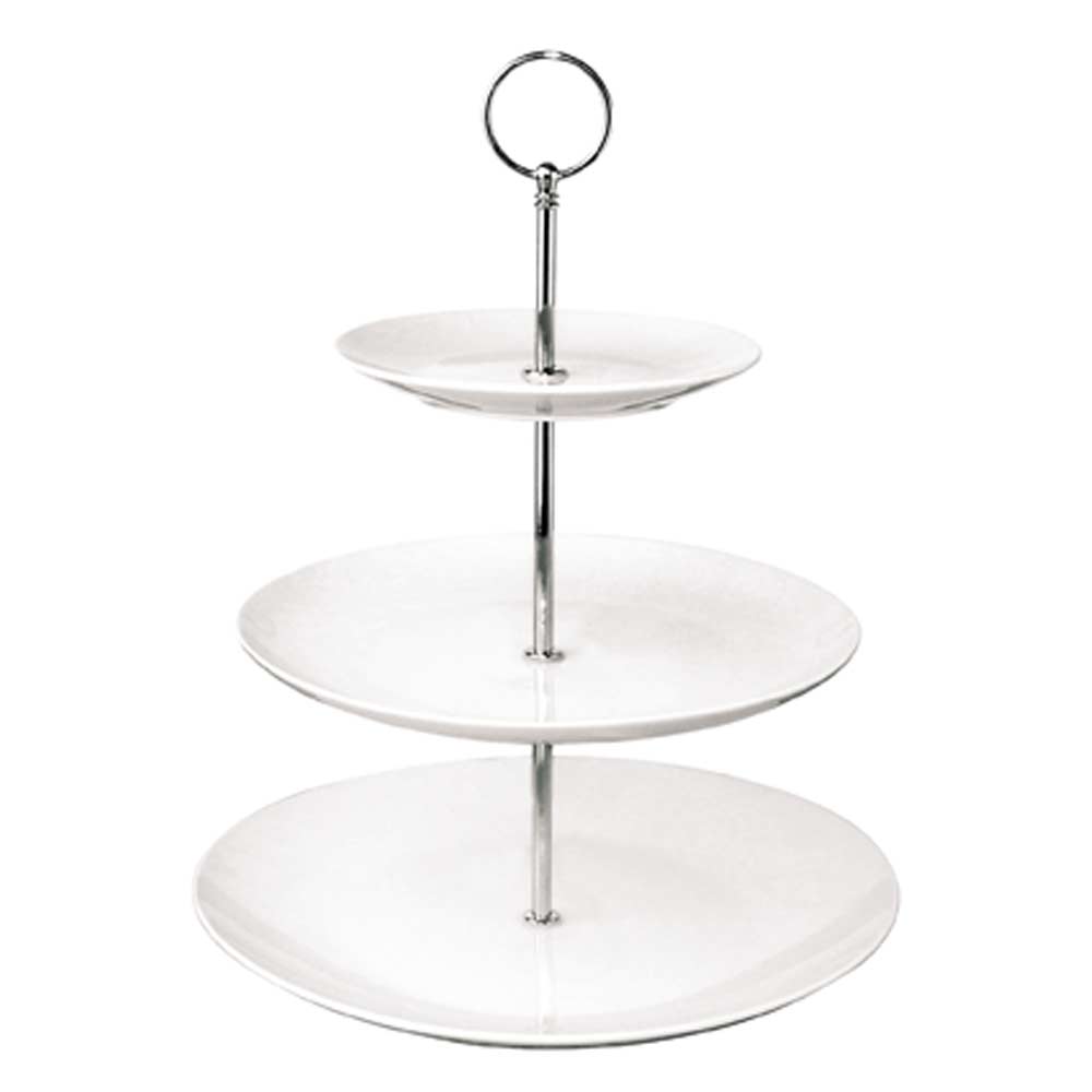 Porzellan-Etagère 3-stufig - Ø 27,2 x 34,1 cm