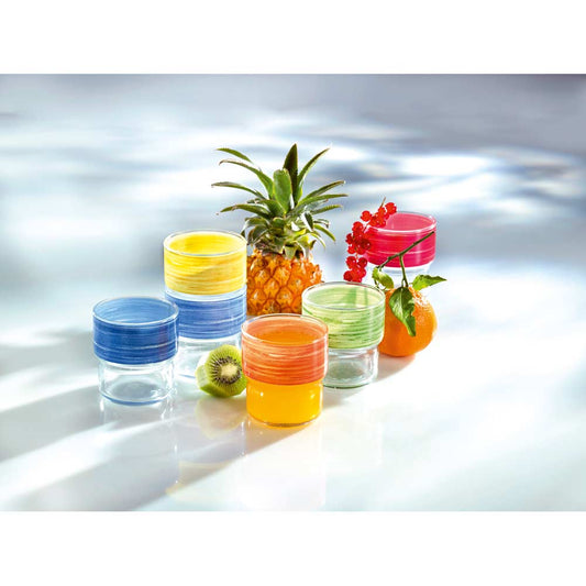 BRUSH LOG Trinkglas (stapelbar) - 22 cl - (Ø 7,3 x 7,9 cm) - ungeeicht - Rot