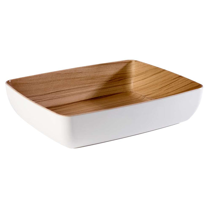 FRIDA Schüssel GN 1/2 - 32,5 x 26,5 x 7,5 cm - Melamin - Holz/Weiß