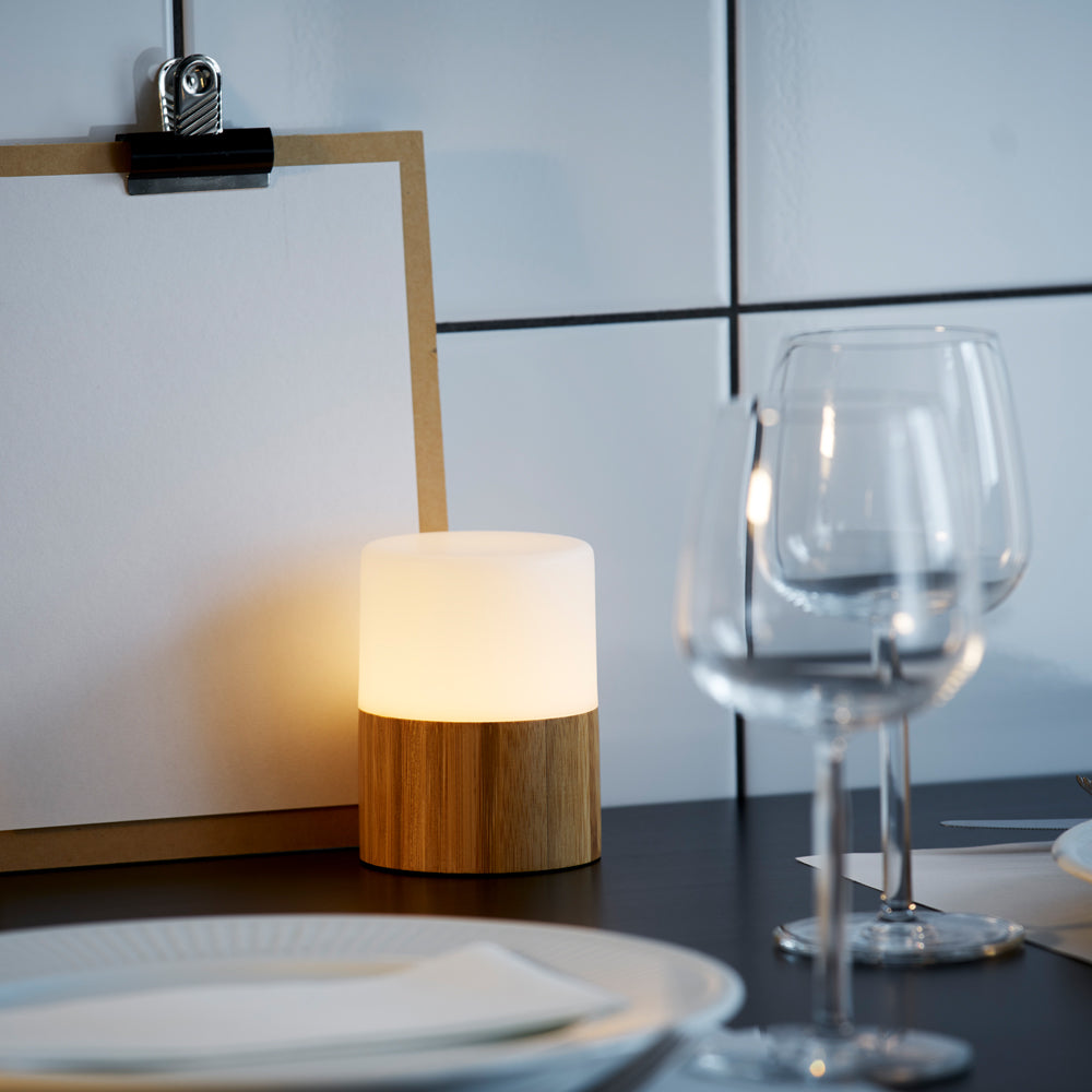 GOOD KONZEPT Kerzenhalter Ø 7,5 x 10,5 cm - Bambus-Design