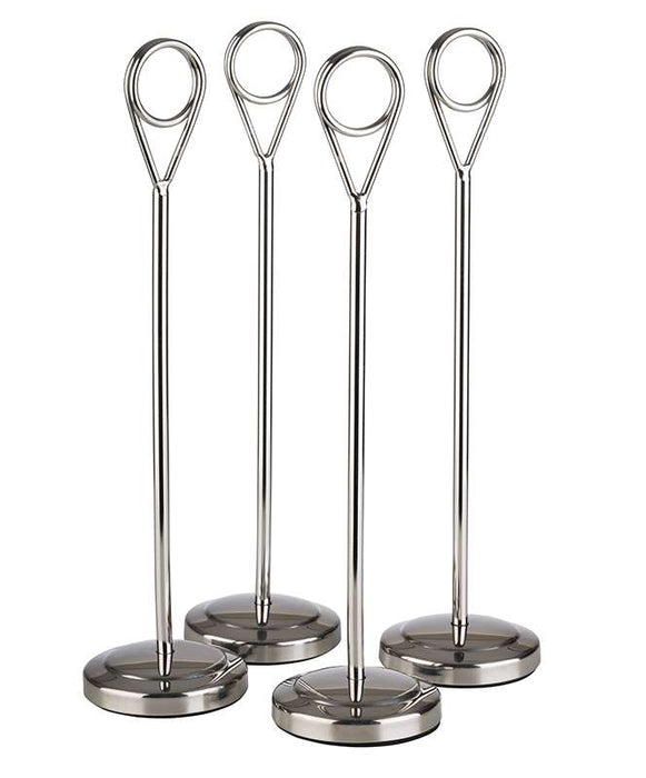 SHINY Kärtchenhalter Ø 5 x 20,5 cm (4 St. inkl. 20 Beschriftungskarten) - Edelstahl