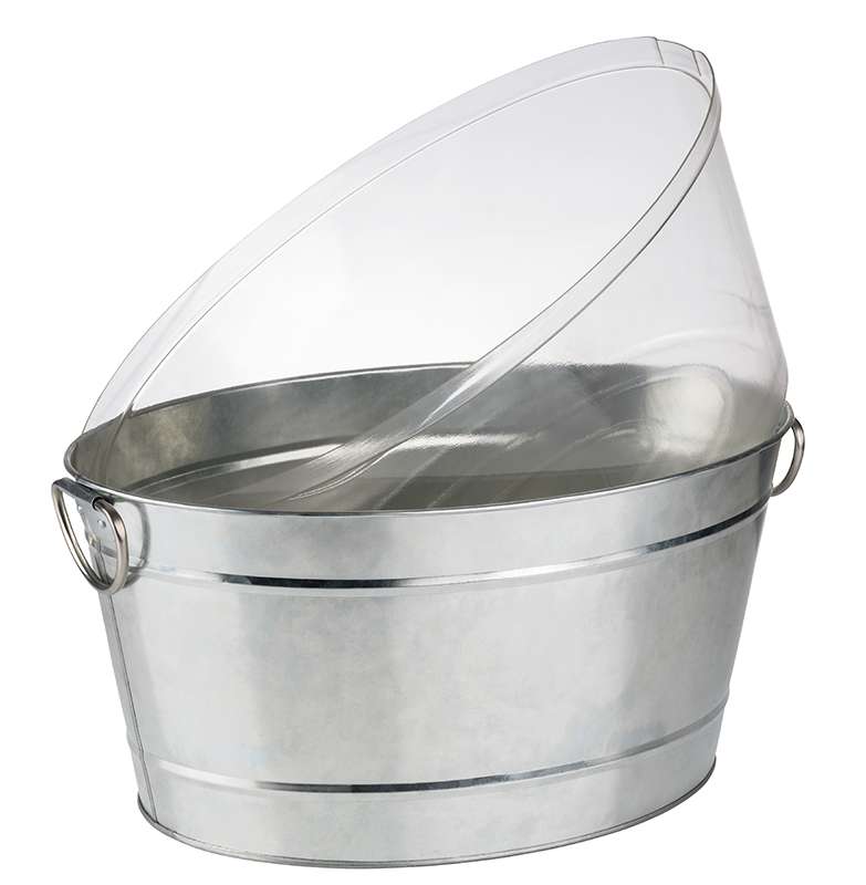 TIN Getränkewanne - Metall mit Kunststoffeinsatz - 50 x 32 x 23 cm - 18 l