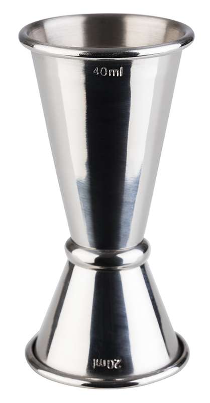 Barmaß Jigger - Ø 4,5 x 9 cm (2/4 cl mit Füllstrich) - Edelstahl silbern